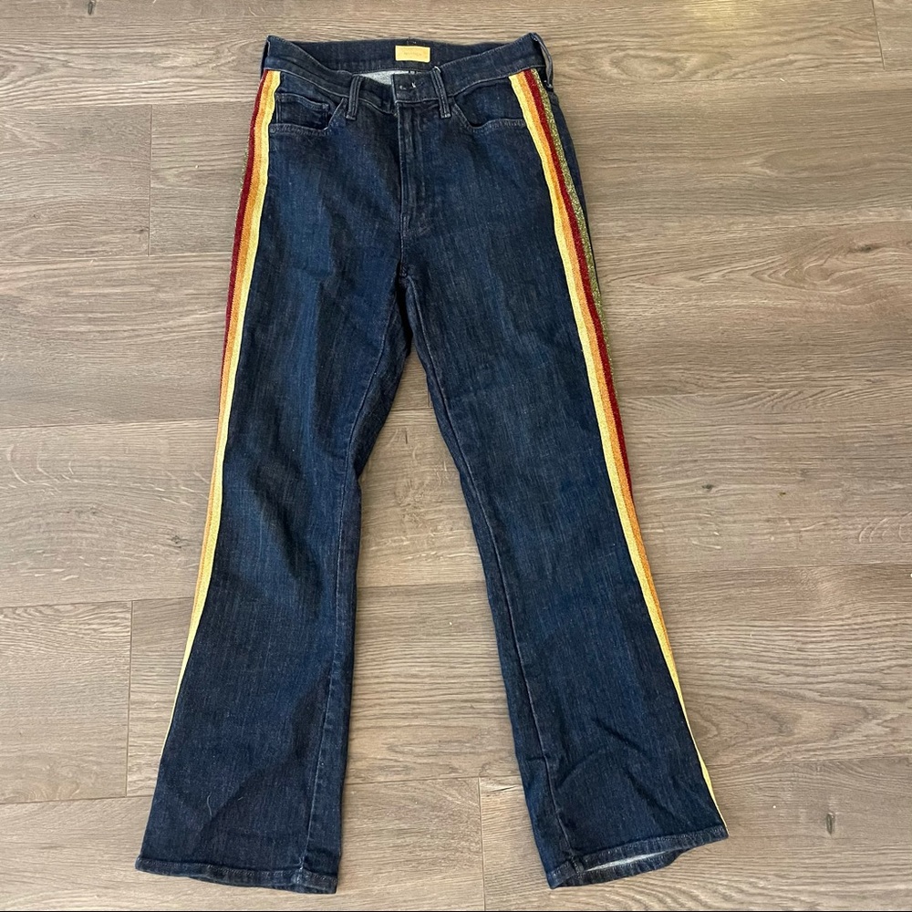 mother insider crop swept away glitter jeans